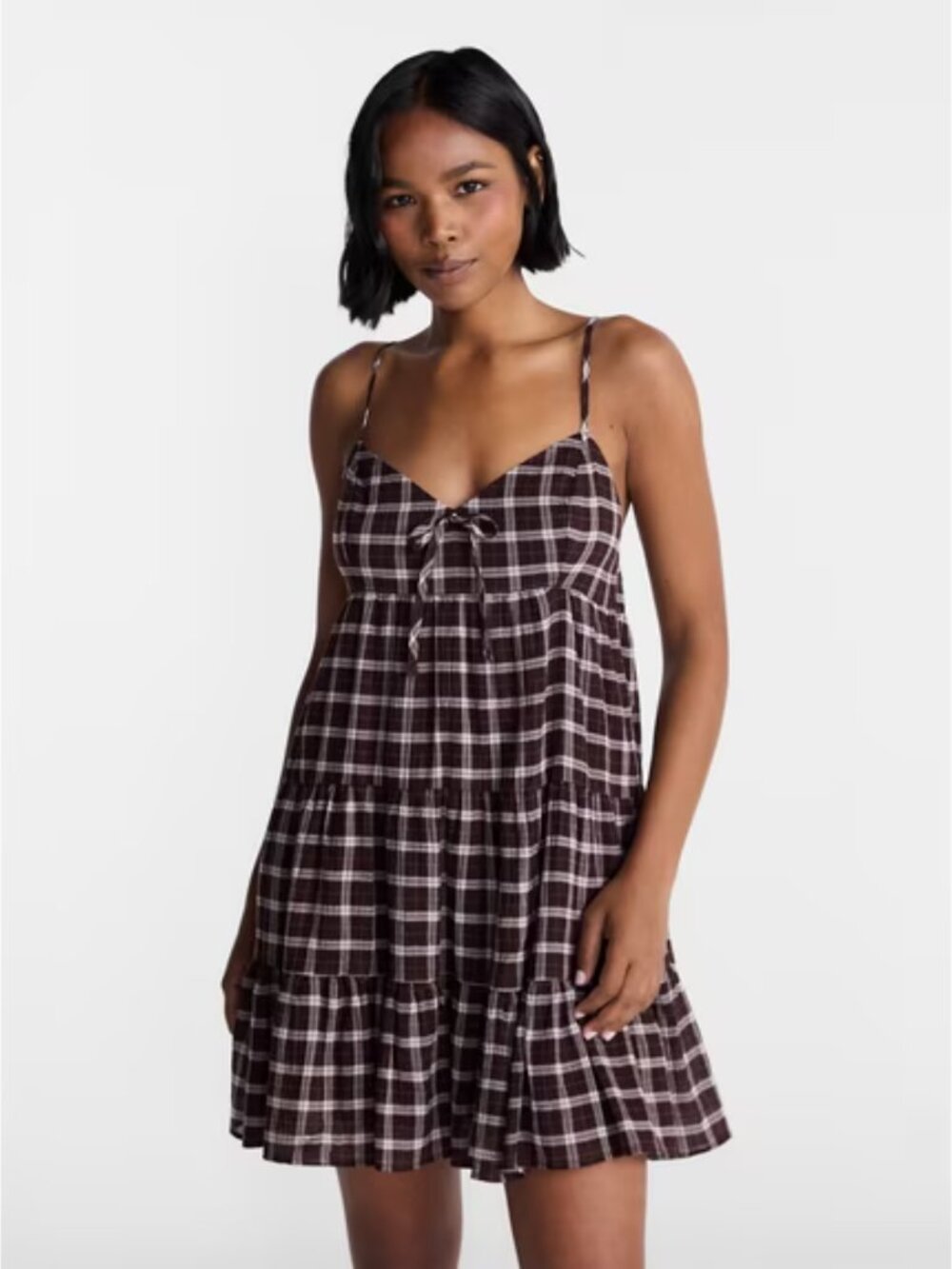 NO BOUNDARIES Tiered Trapeze Dress
